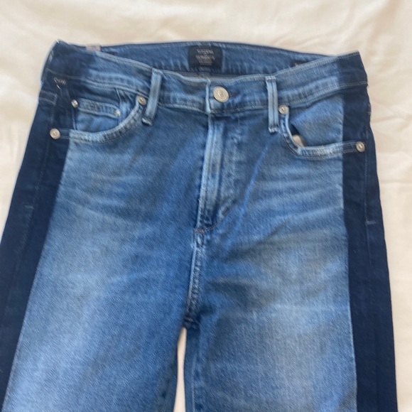 Citizens of Humanity Rocket Crop High Rise Skinny Distressed Blue Jeans Size 28 - Picture 4 of 11